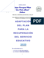 Adaptación Del Plan para La Recuperación Del Servicio Educativo 2020 PDF
