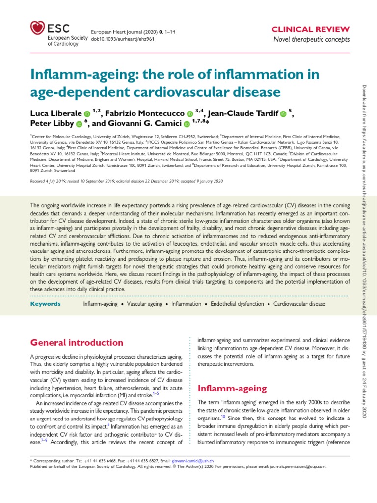 Inflamm-ageing and Cardiovascular Disease | PDF | Inflammation ...