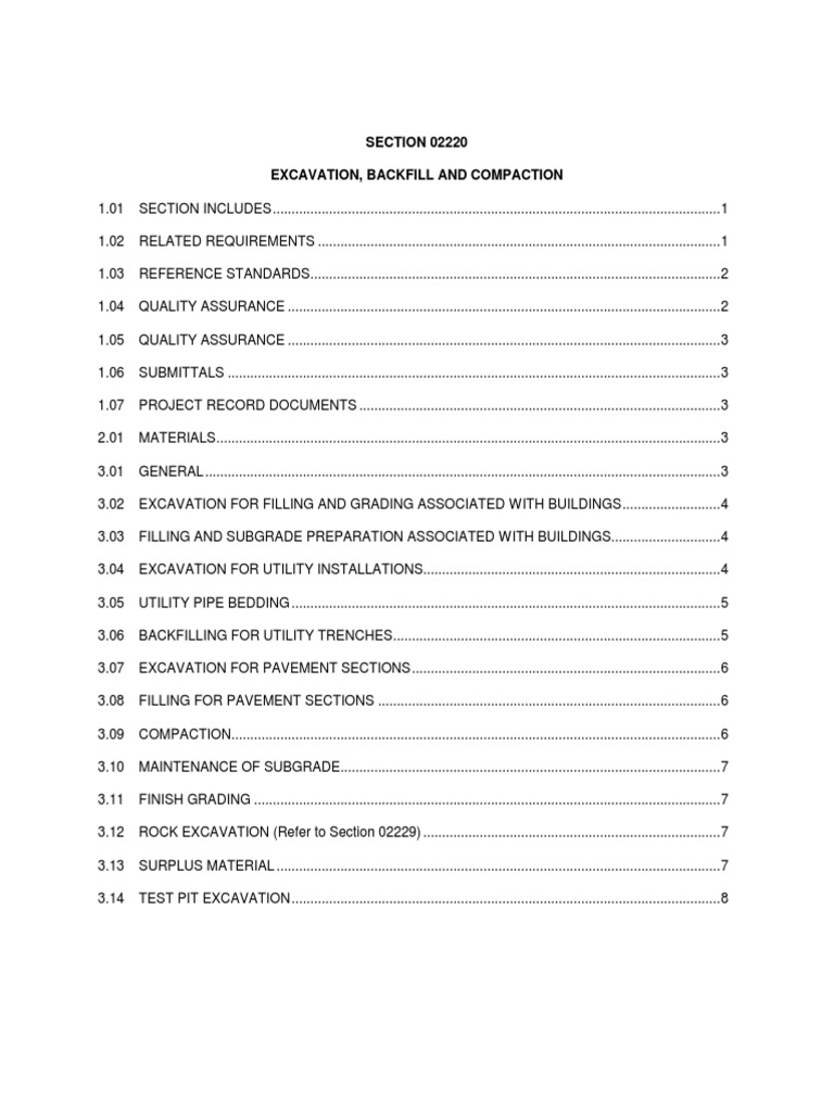 Excavation, Backfill, and Compaction Guide | PDF | Road Surface ...