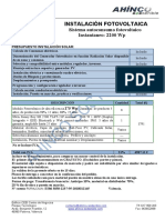 Instalación Fotovoltaica: Sistema Autoconsumo Fotovoltaico Instantaneo: 2200 WP