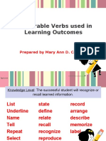 Measurable Verbs Used To Assess Learning Outcomes