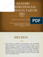 Análisis Jurisprudencial Sentencia T-622 de 2016