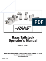 Haas Tailstock Operator's Manual: JUNE 2007