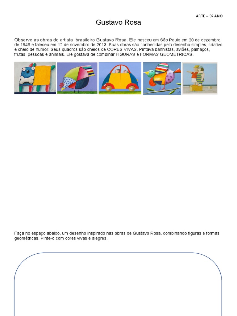 Atividade de Arte para o 3º Ano | PDF