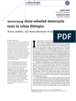 Governing Three-Wheeled Motorcycle Taxis in Urban Ethiopia:: States, Markets, and Moral Discourses of Infrastructure