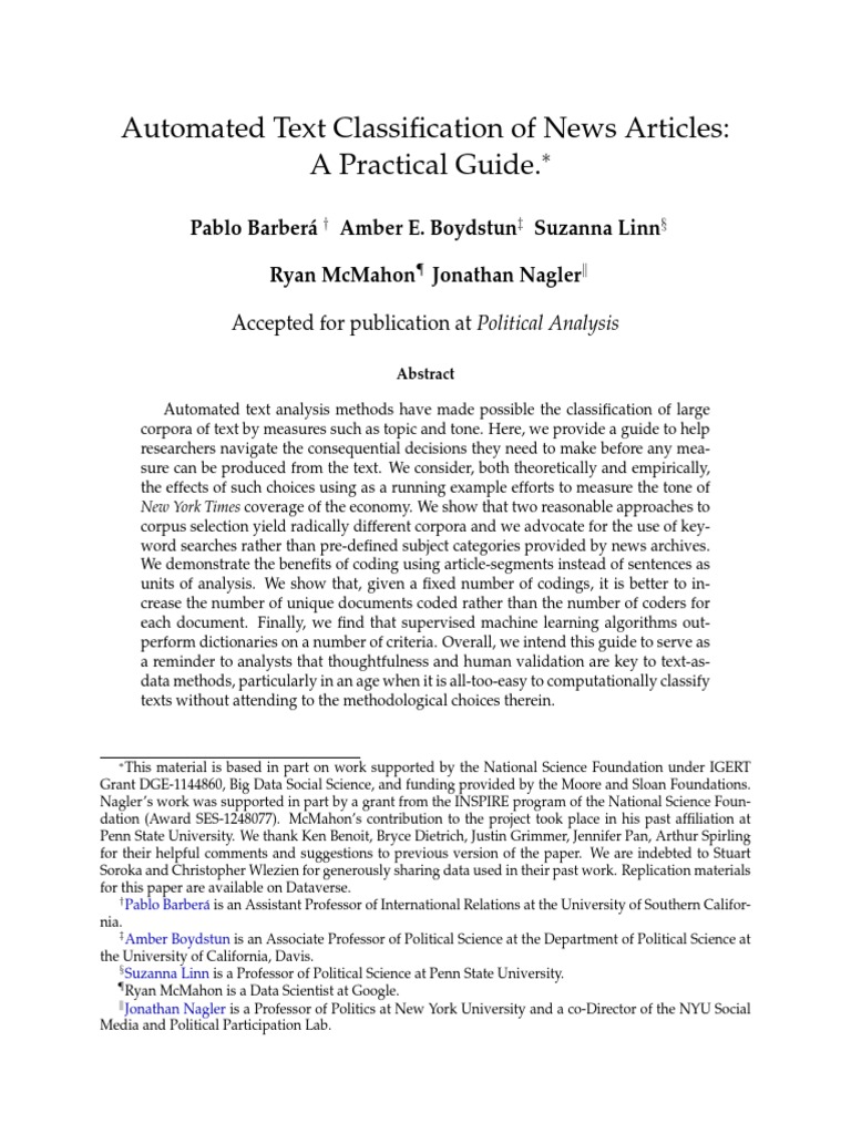 Guide to Automated Text Classification | PDF | Recession | Search ...