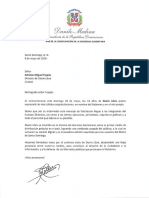 Carta de Felicitación Del Presidente Danilo Medina Con Motivo Del 19 Aniversario Del Periódico Diario Libre