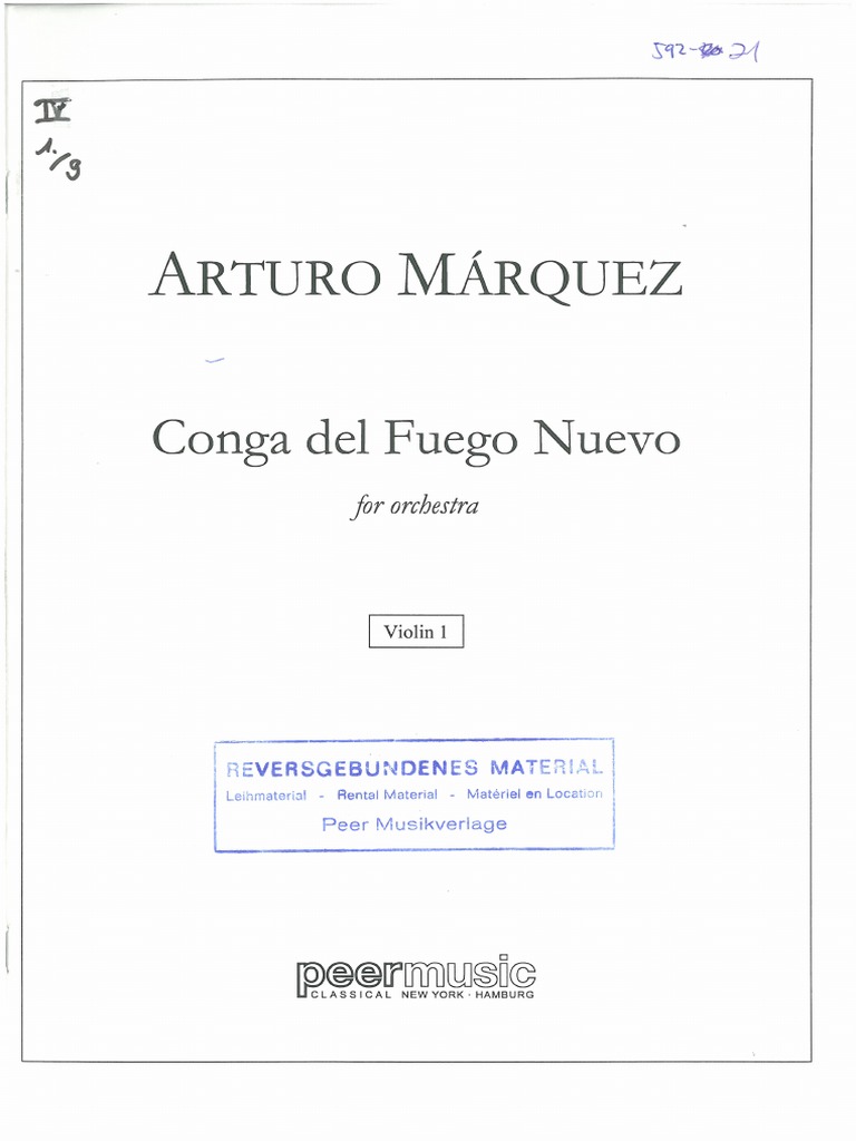 Márquez Conga Del Fuego Nuevo Violín I PDF PDF