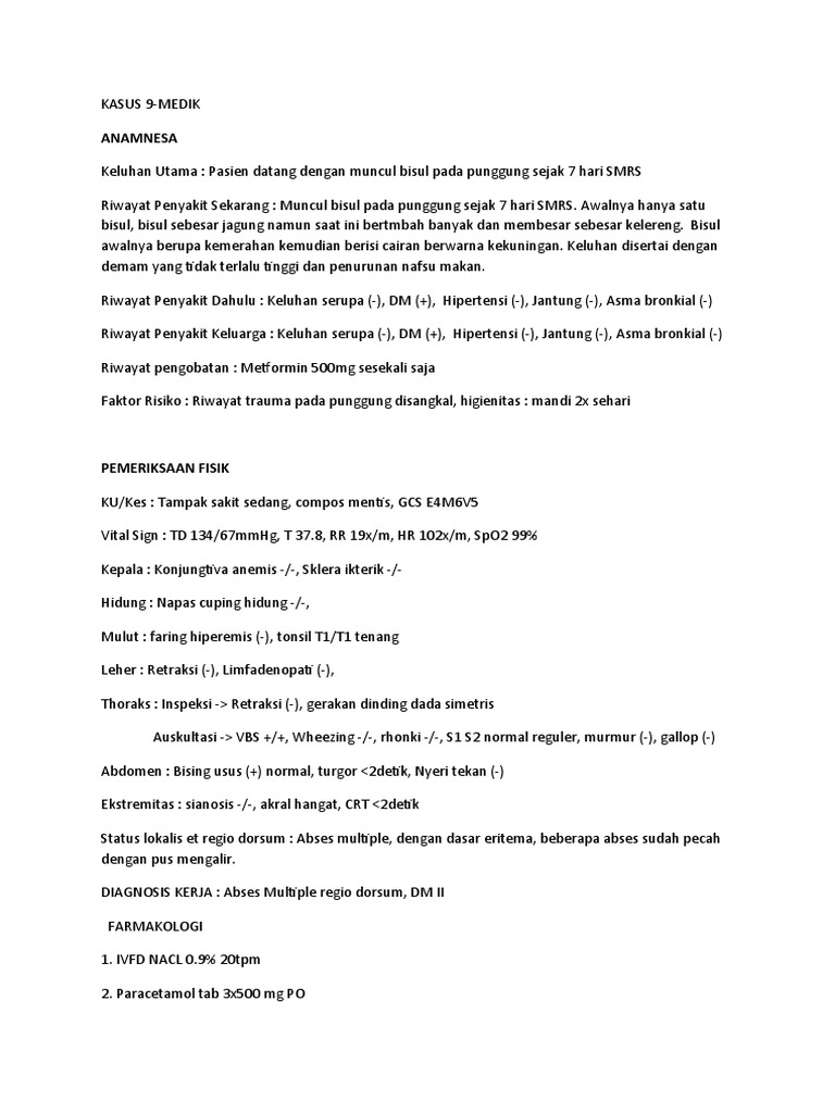 9 Borang Abses Dorsum Dan DM | PDF