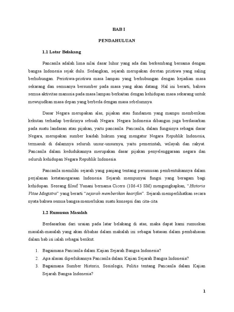 Makalah Pancasila Dalam Kajian Sejarah Bangsa Indonesia