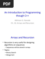 An Introduction To Programming Though C++: Abhiram G. Ranade Ch. 16: Arrays and Recursion