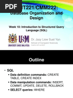 CMT221/CMM222:: Database Organization and Design