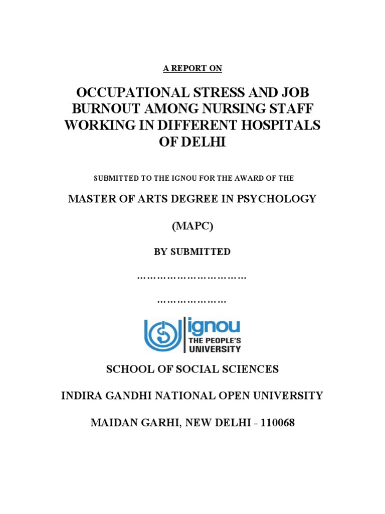 Occupational Stress and Burnout in Nurses | PDF | Occupational Stress ...