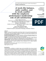 Relation of Work-Life Balance, Work-Family Conflict, and Family-Work Conflict With The Employee Performance-Moderating Role of Job Satisfaction