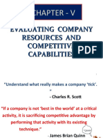 Chapter V-Evaluating Company Resources and Competitive Capabilities