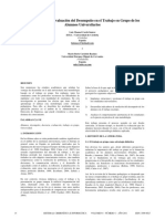 Una Propuesta de Evaluación Del Desempeño en El Trabajo en Grupo de Los Alumnos Universitarios