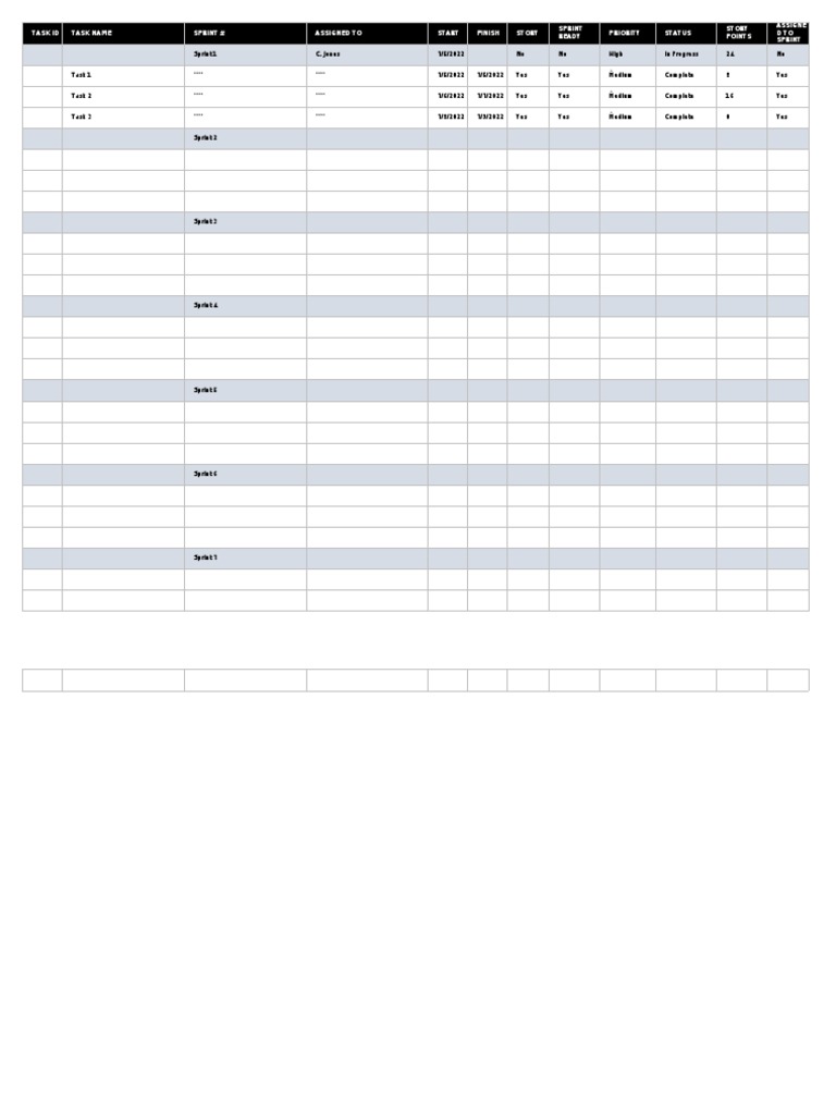 Sprint Task Management Overview | PDF