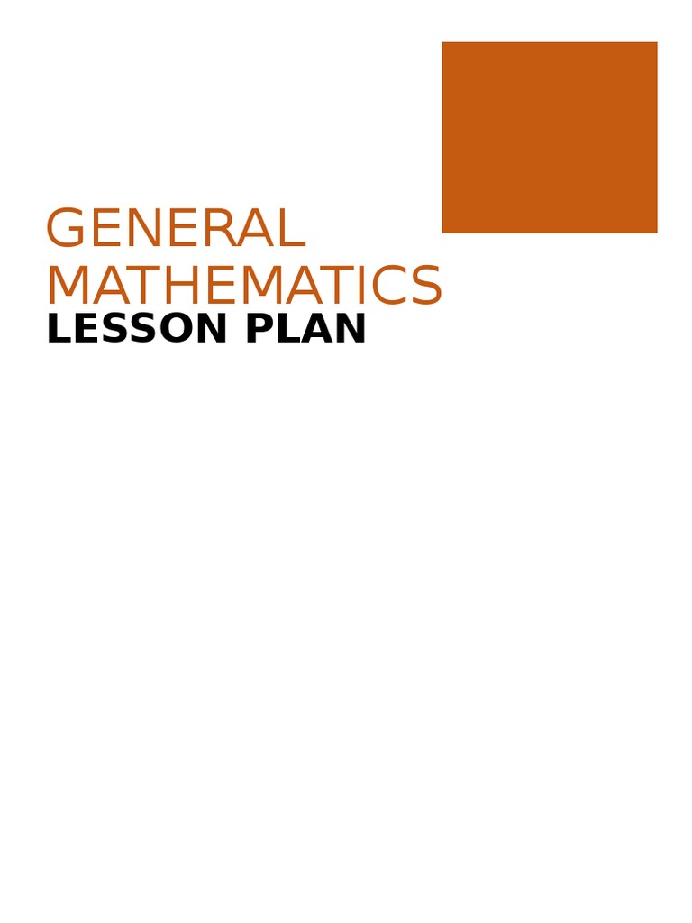 General Mathematics Lesson Plan 11 | PDF