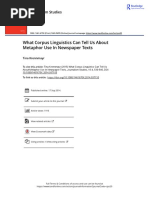 What Corpus Linguistics Can Tell Us About Metaphor Use in Newspaper Texts