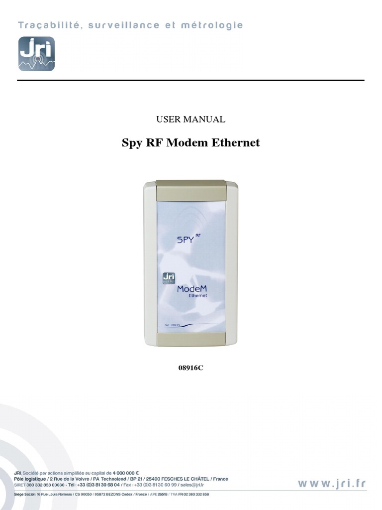 08916C Spy RF Modem Ethernet - EN | PDF | Ip Address | Electromagnetic ...