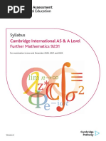 Syllabus: Cambridge International AS & A Level Further Mathematics 9231