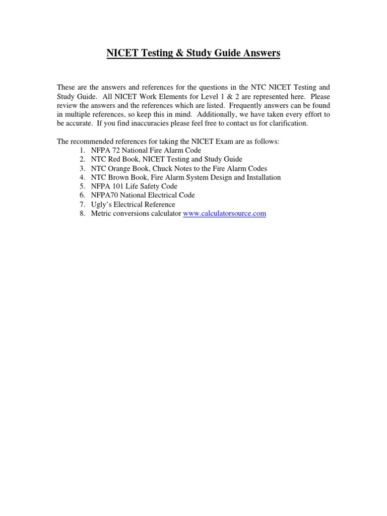 NICET Testing & Study Guide Answers PDF Codes Of Conduct Regulation