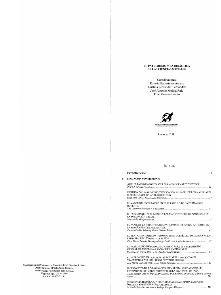 Dialnet Elpatrimonioyladidacticadelascienciassociales Pdf