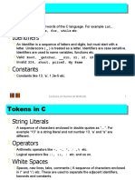 Tokens in C Keywords Identifiers
