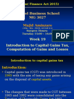MG 3027 TAXATION - Week 19 Introduction To Capital Gains Tax, Computation of Gains and Losses