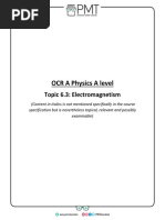 OCR A Physics A Level: Topic 6.3: Electromagnetism