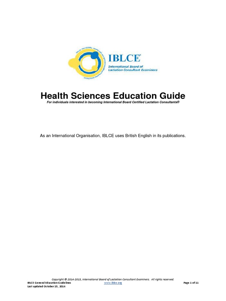 Health Sciences Education Guide PDF Developmental Psychology
