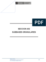 Subbases granulares: requisitos y especificaciones