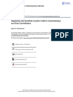 GIANOUTSOS J. A. - Sapientia and Stultitia in John Colet S Commentary On First Corinthians - Reformation & Renaissance Review 21 (2019) 109-25