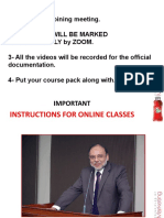 Instructions For Online Classes