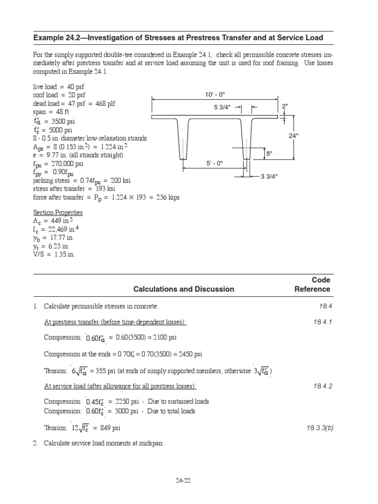 Concrete Stress Analysis for Prestressed Beams | PDF | Beam (Structure ...