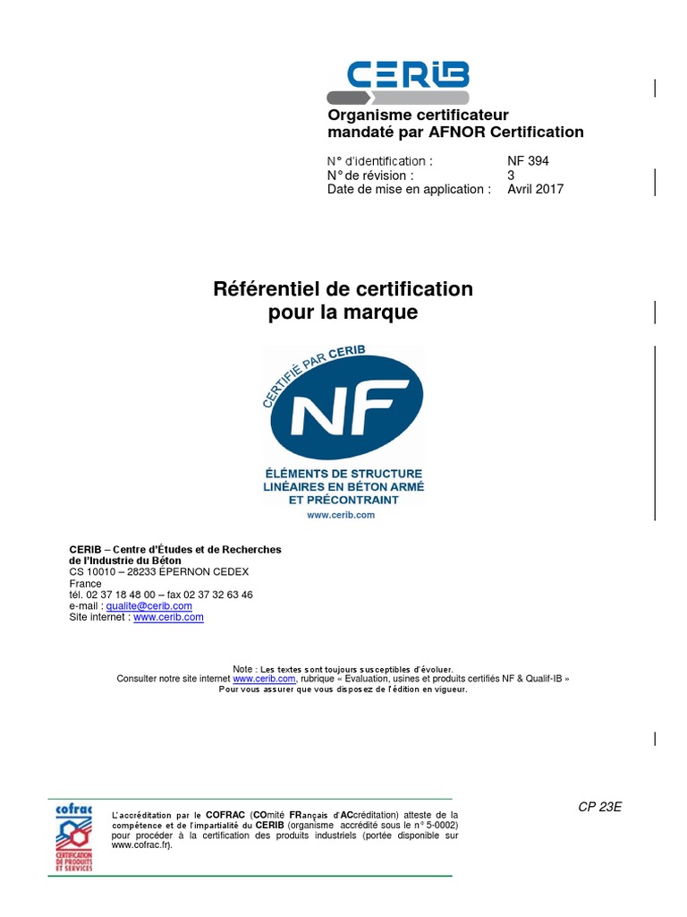 Referentiel NF Elements Structure Lineaires PDF | Descargar gratis PDF ...
