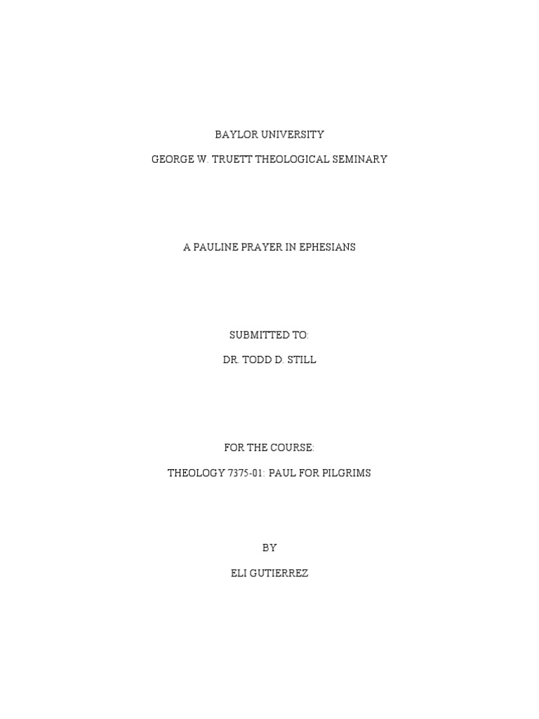 Commentary On Ephesians 1 | PDF | Paul The Apostle | Epistle To The ...