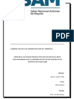 MONOGRAFIA - PIZZERIA PUNTO DE ENCUENTRO-FACTORES DE PRODUCCION