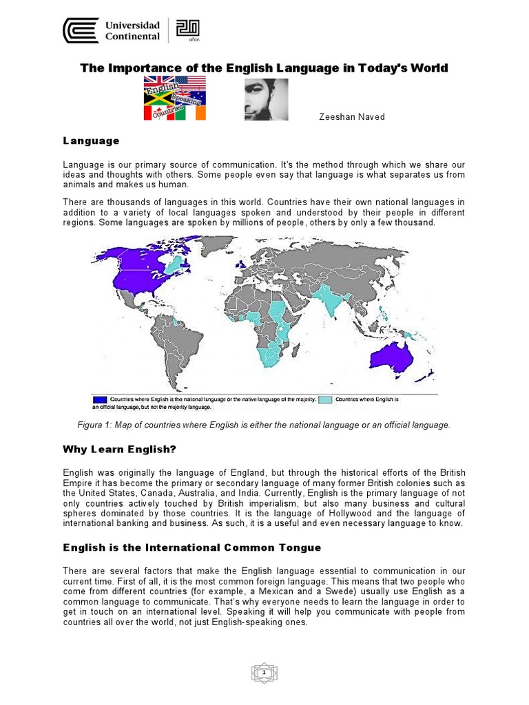 The Importance of English Today | PDF | English Language | First Language