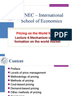 UNEC - International School of Economics: Pricing On The World Market