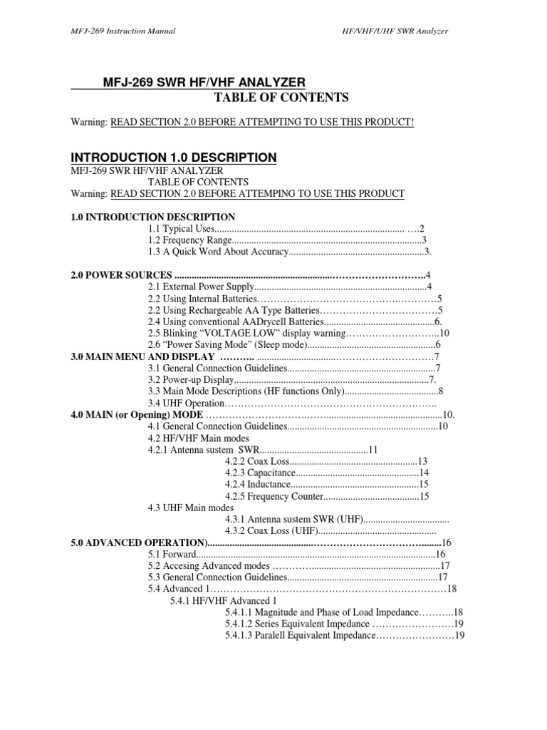 Mfj 269 Pdf Battery Charger Electrical Impedance