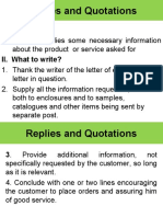 Replies and Quotations: I. Definition: A Letter Supplies Some Necessary Information II. What To Write?