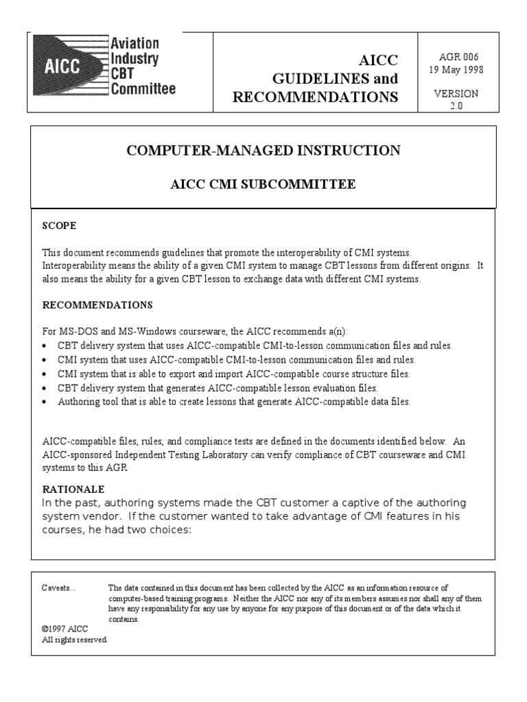 COMPUTERMANAGED INSTRUCTION Agr006v2 Download Free PDF Educational