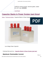 Capacitor Banks in Power System (Three)