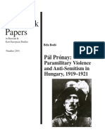 Pal Pronay Paramilitary Violence and Anti-Semitism in Hungary 1919 1921 PDF