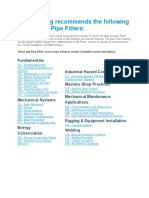 TPC Training Recommends The Following Courses For Pipe Fitters