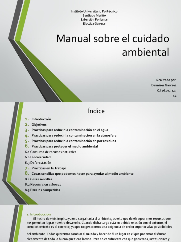 Manual de Prácticas para Cuidar el Medio Ambiente | PDF | Contaminación ...