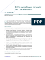 Introduction To The Special Issue: Corporate Communication - Transformation of Strategy