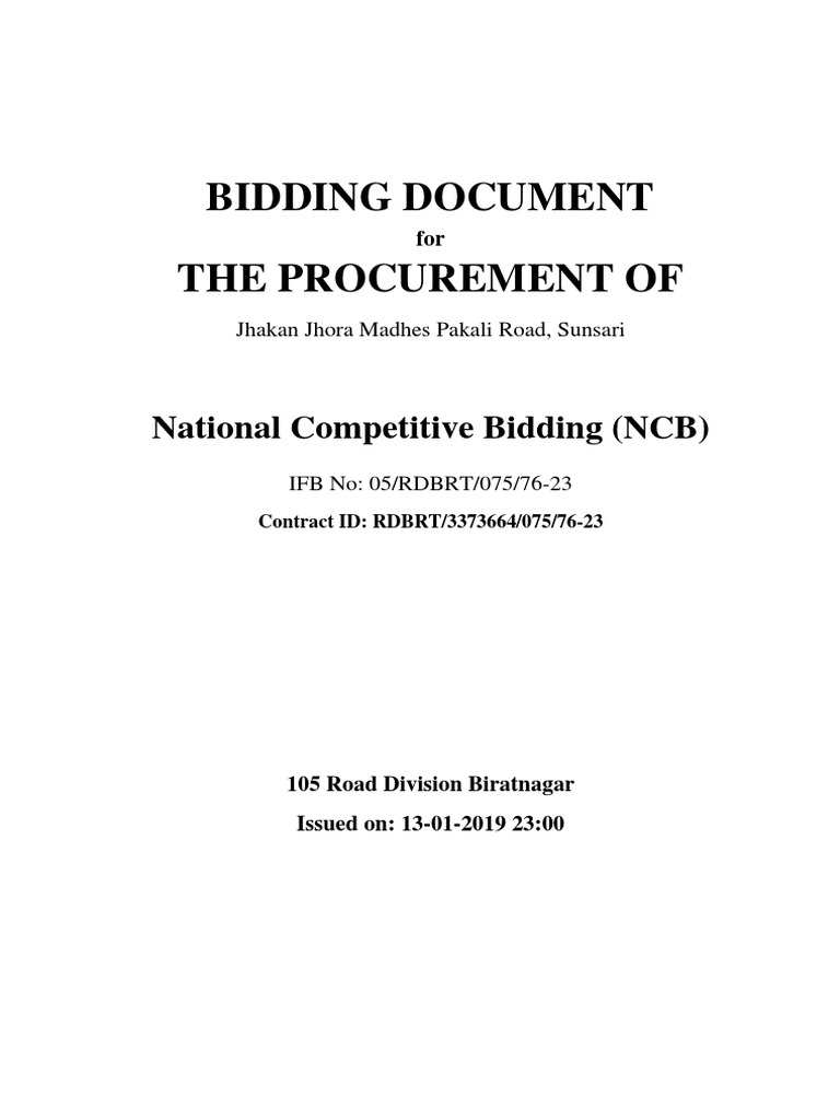 Bid Document | PDF | Fraud | Specification (Technical Standard)