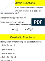 Definition of Quadratic Function